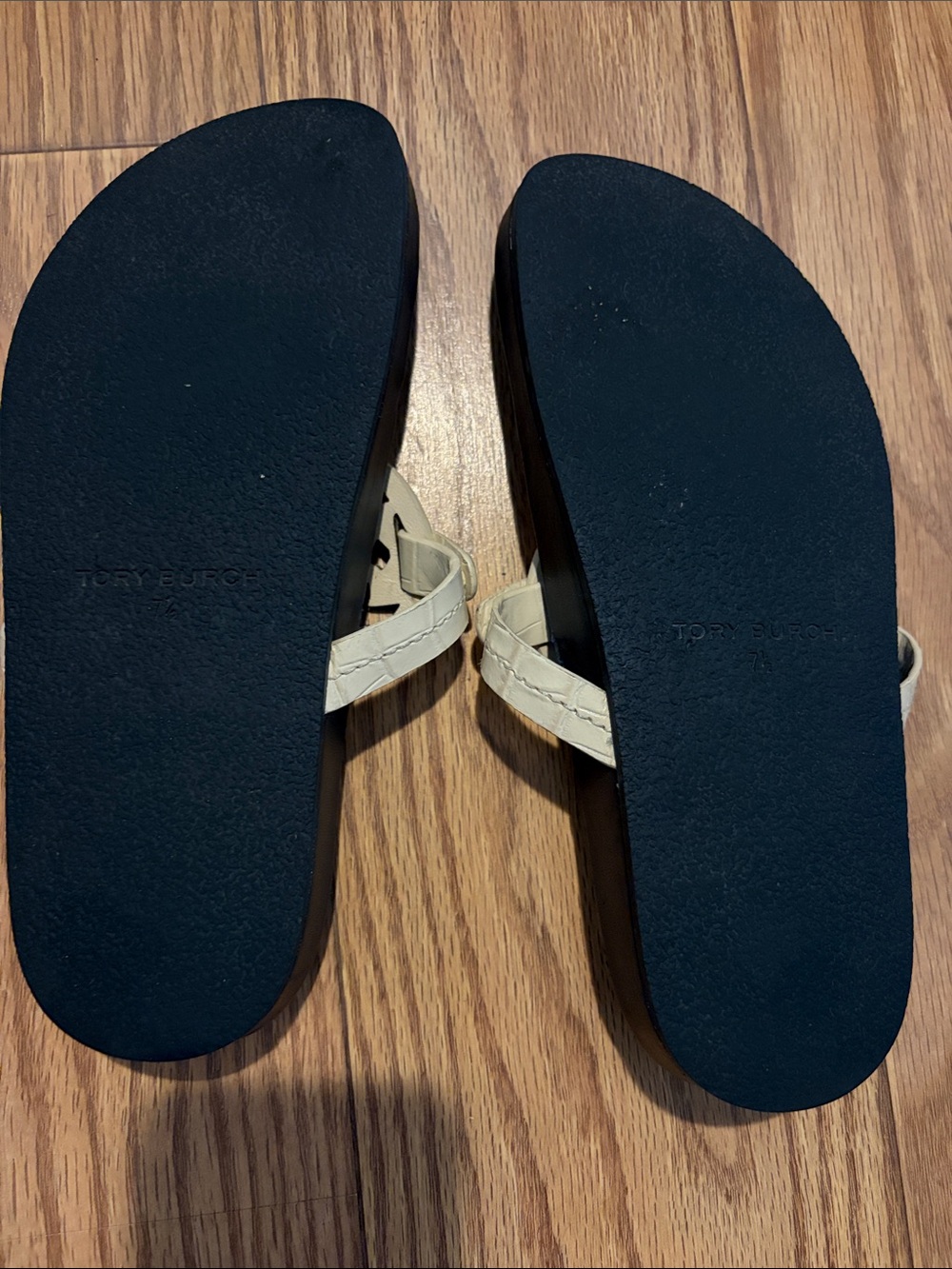 Tory Burch Miller Cloud New Cream / Perfect Navy Thong Sandals - Picture 3 of 5